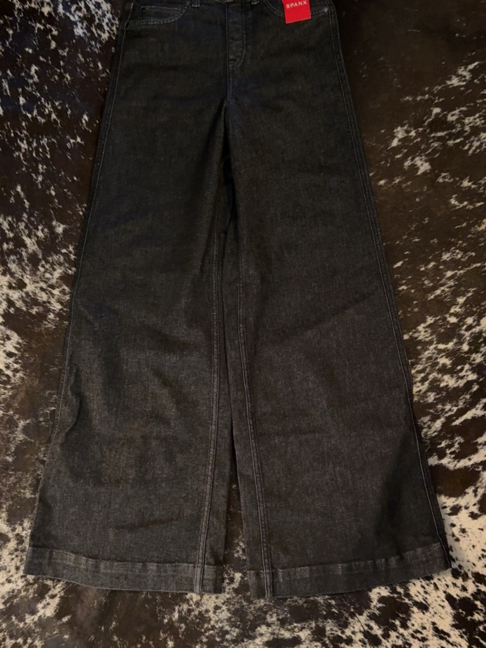 SPANX Black Wide-Leg Denim Pants 32 inseam